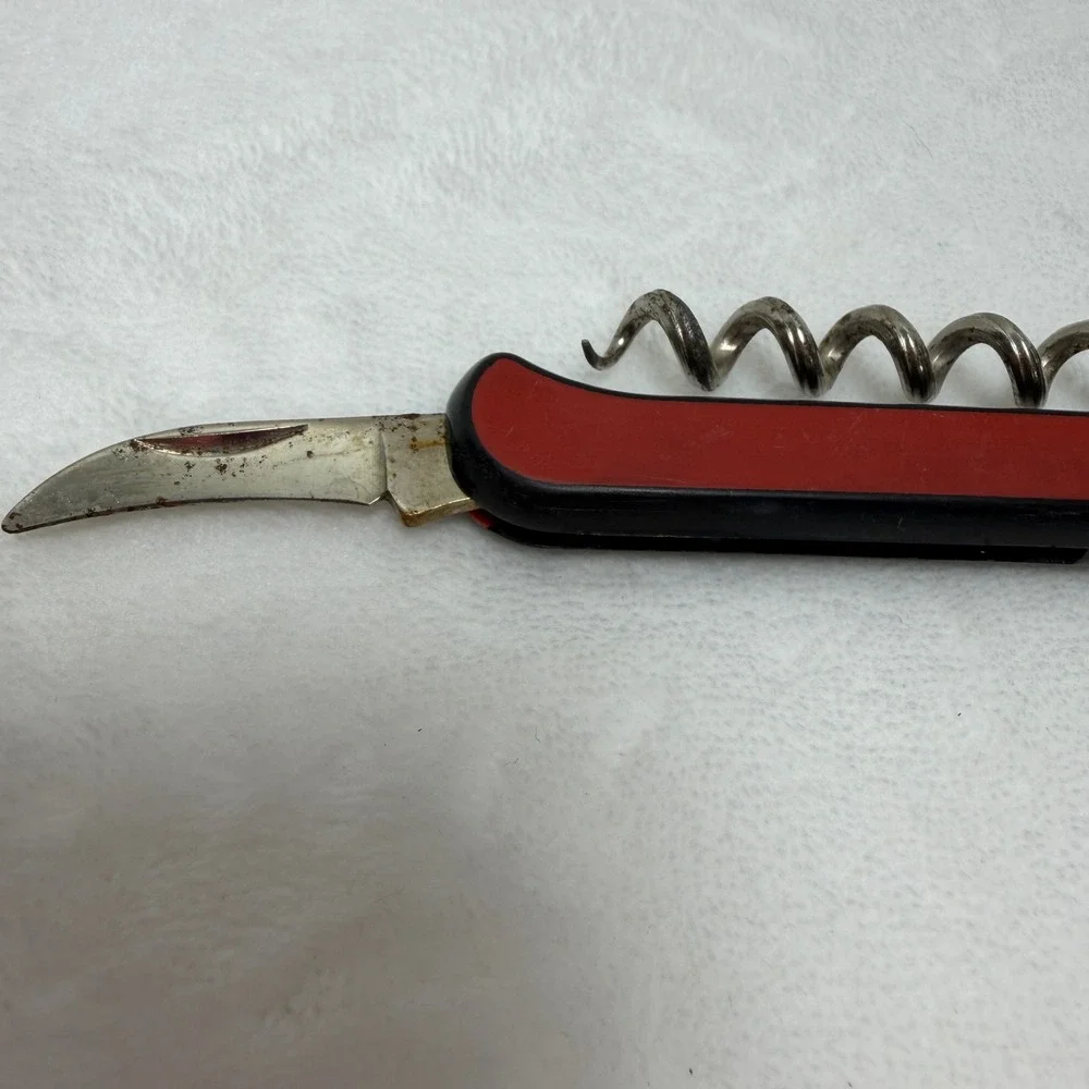 VTG Hoffritz Waiters Corkscrew Wine‎ Bottle Opener Red Multi Tool Made in Italy